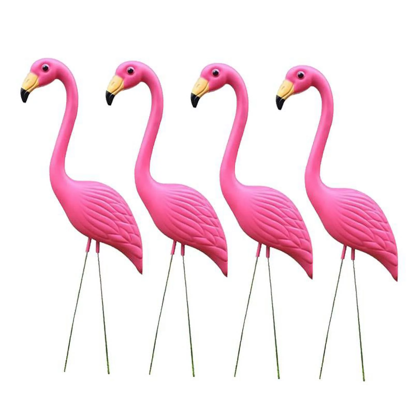 4 Pack Large Flamingo Garden Stakes Bird Statues for Outdoor Lawn Decoration, Pink