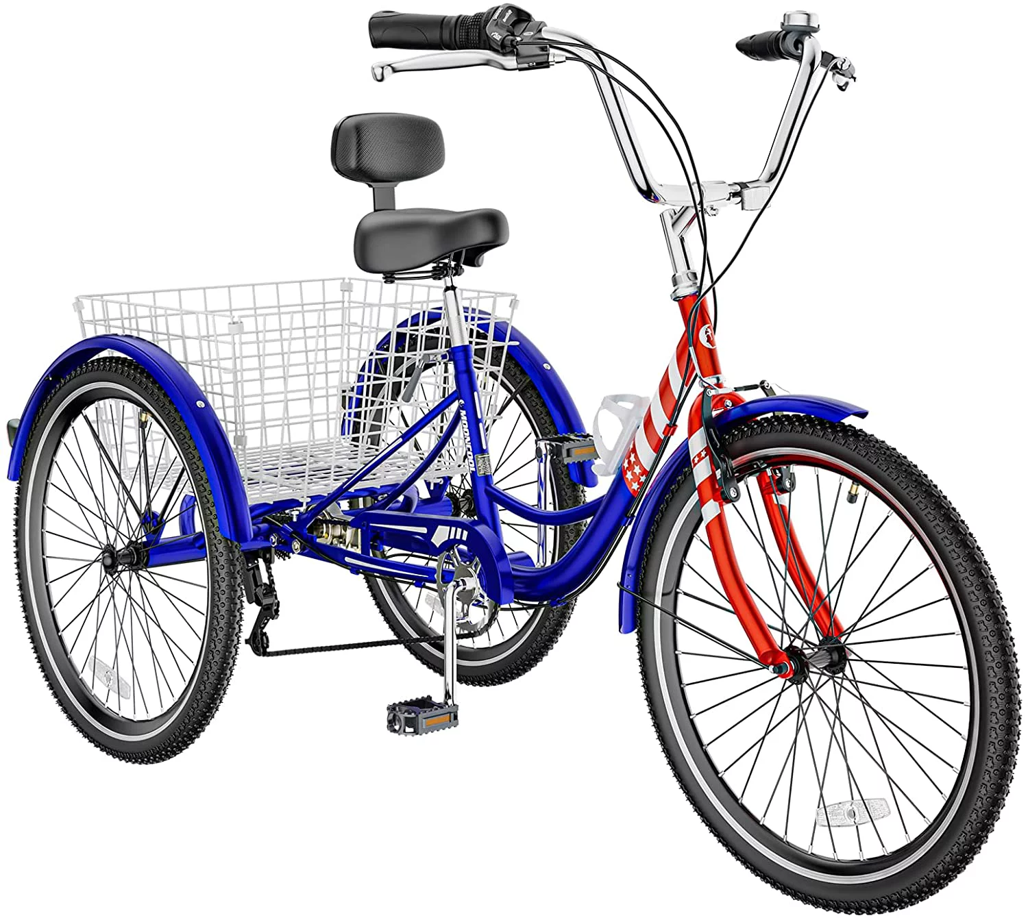 ABORON Adult 20/24/26 inch Tricycles with Big Basket, Adults 7 Speed Trikes 3 Wheel Bikes, Cruise Bike for Seniors, Women, Men for Recreation, Shopping, Multiple Colors