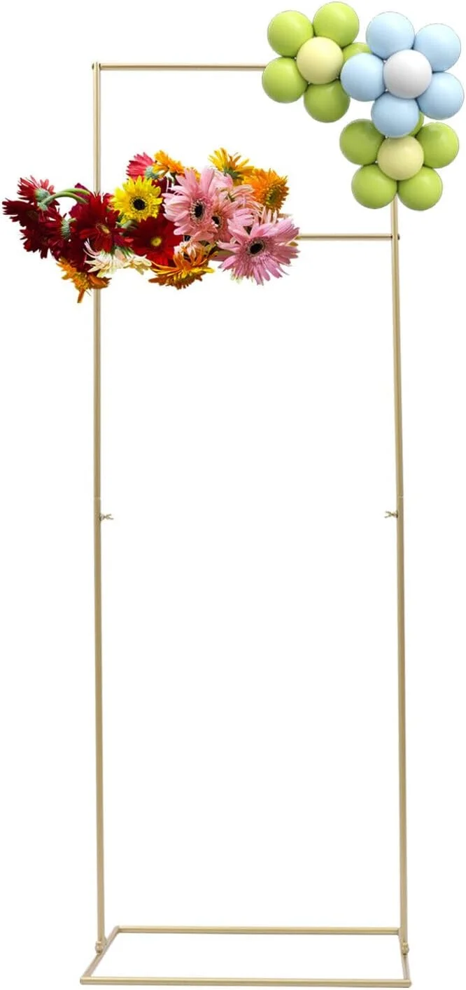 Wedding Arches for Ceremony Metal Balloon Arch Stand Kit Garden Floral Square Arch Frame Background for Anniversary Birthday Party Bridal Shower Decoration Home Decor (White)