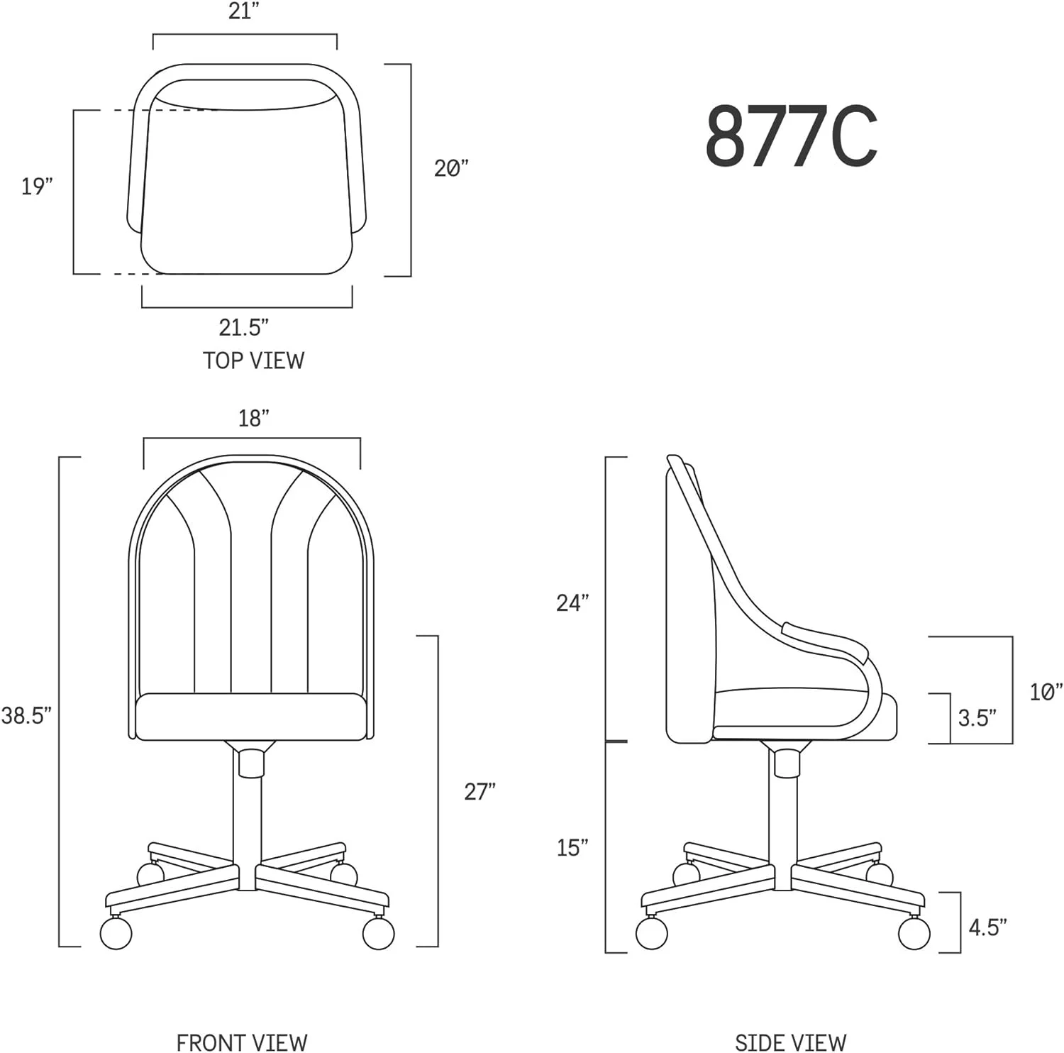 Casual Dining Cushion Swivel And Tilt Rolling Caster Chair