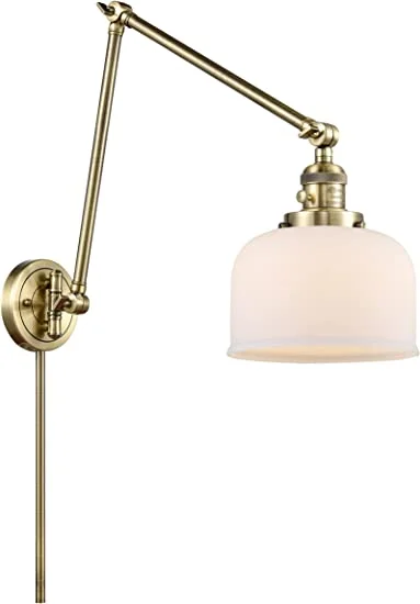 Innovations 238-AB-G71 Large Bell 1 Light Swing Arm part of the Franklin Restoration Collection, Antique Brass