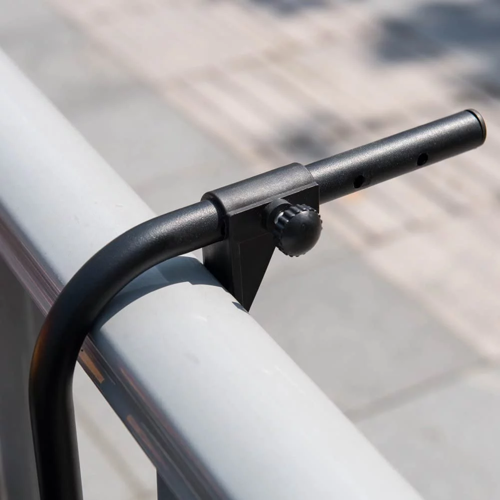 Prime Garden Folding Deck Table Adjustable Balcony Hanging Table, Black