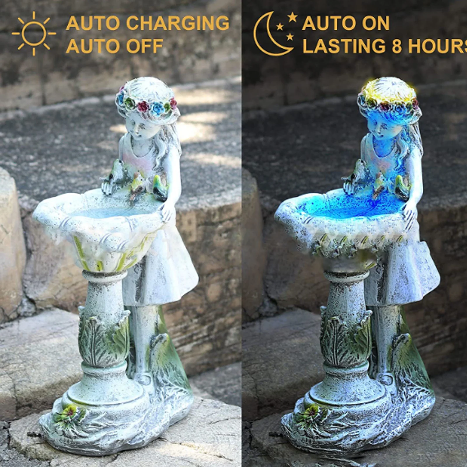 Garden Fairy Solar Light, Solar Resin Crafts, Outdoor Garden Decoration, Angel Girl Statue, Courtyard Decoration Lawn Garden Light