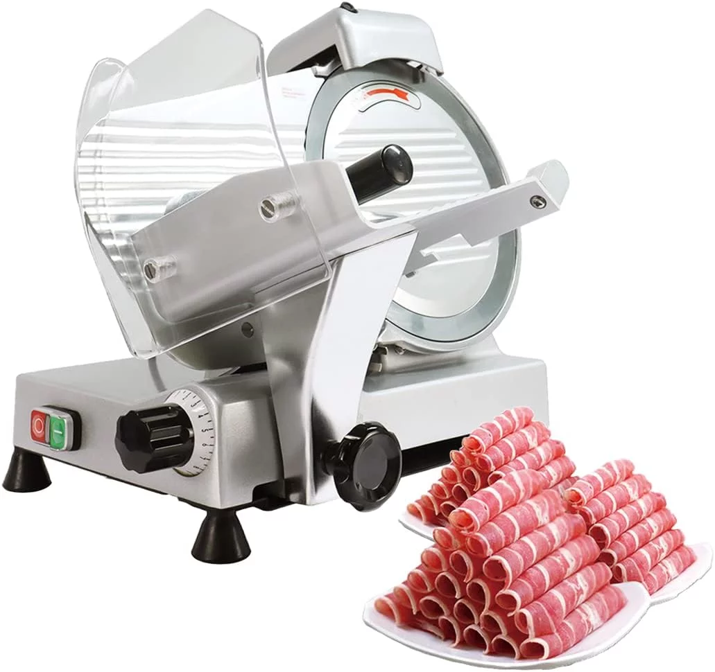 Kolice Commercial 8'' Blade Electric Semi-Automatic Meat Slicer-210W, Premium Carbon, Adjustable Thickness, Non-slip design,Child lock for safe,Low Noises for Home & Restaurant