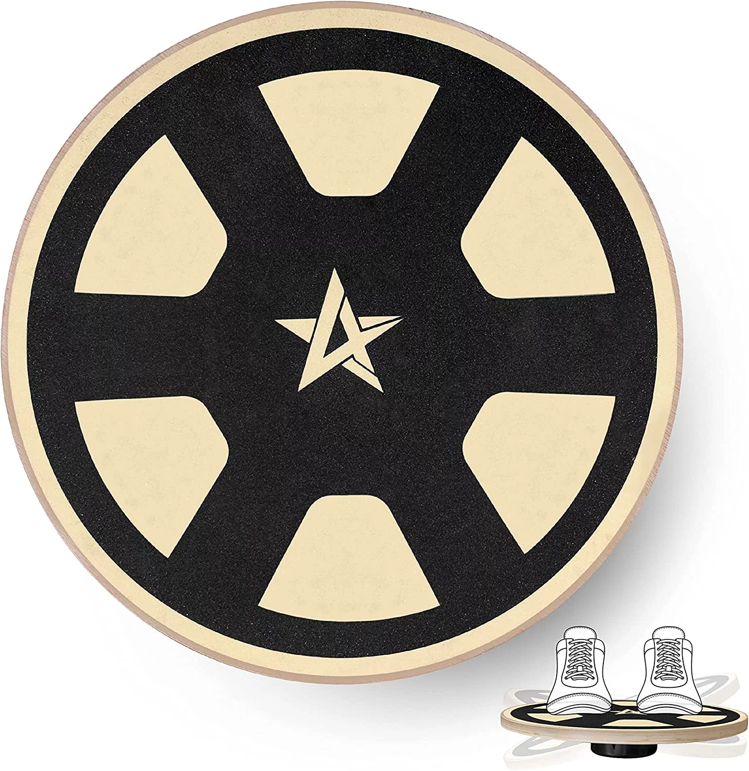 Yes4All Versatile Wooden Wobble Balance Trainer Board with 360 Degree Rotation - New Car Wheel Design