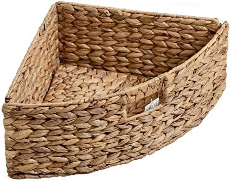 SQTRFCV Hampton Meadows 3 Tier X-Side End  Cabinet with 6 Wicker Baskets  Walnut