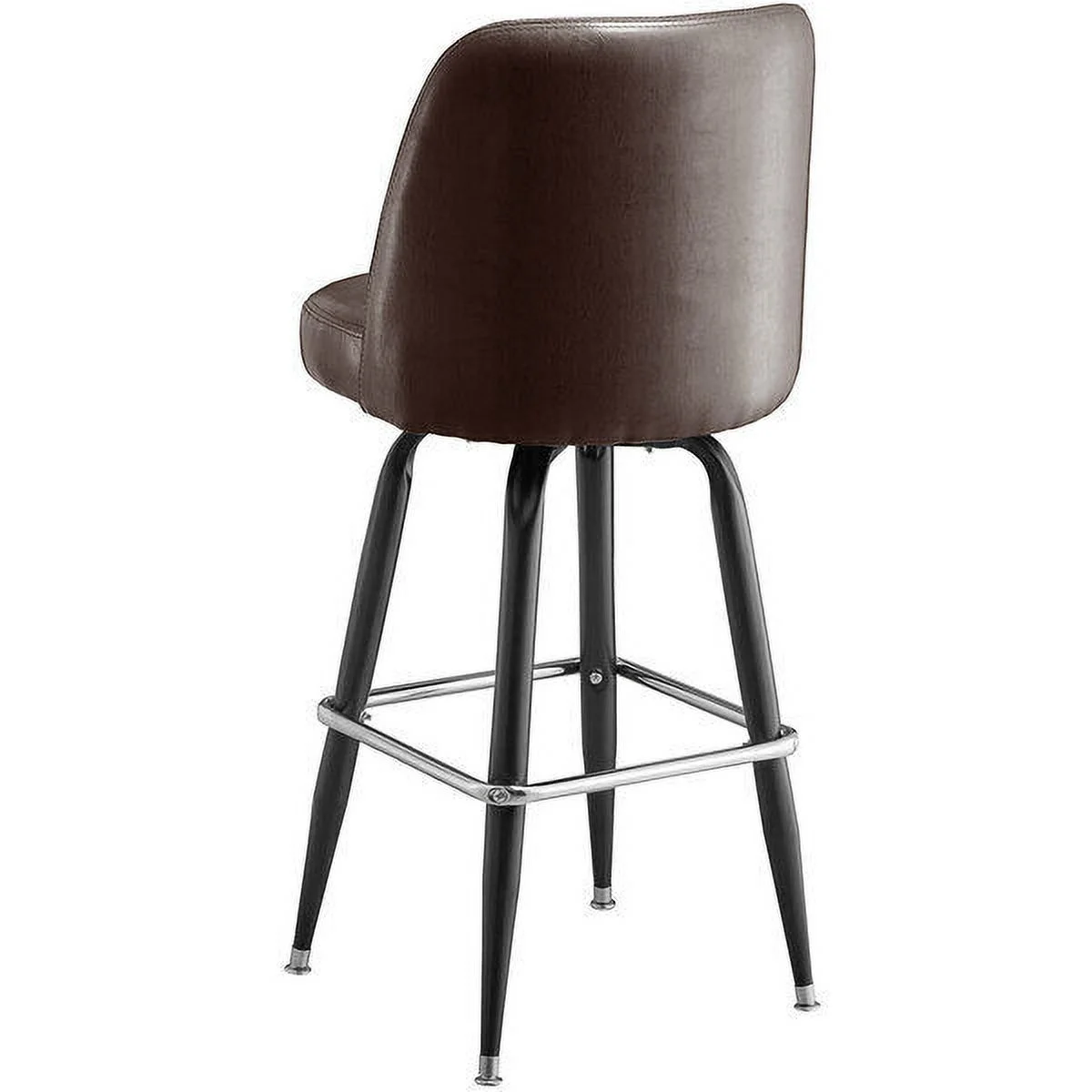 (2 PACK) Metal Restaurant Barstool with Dark Brown Vinyl Swivel Bucket Seat