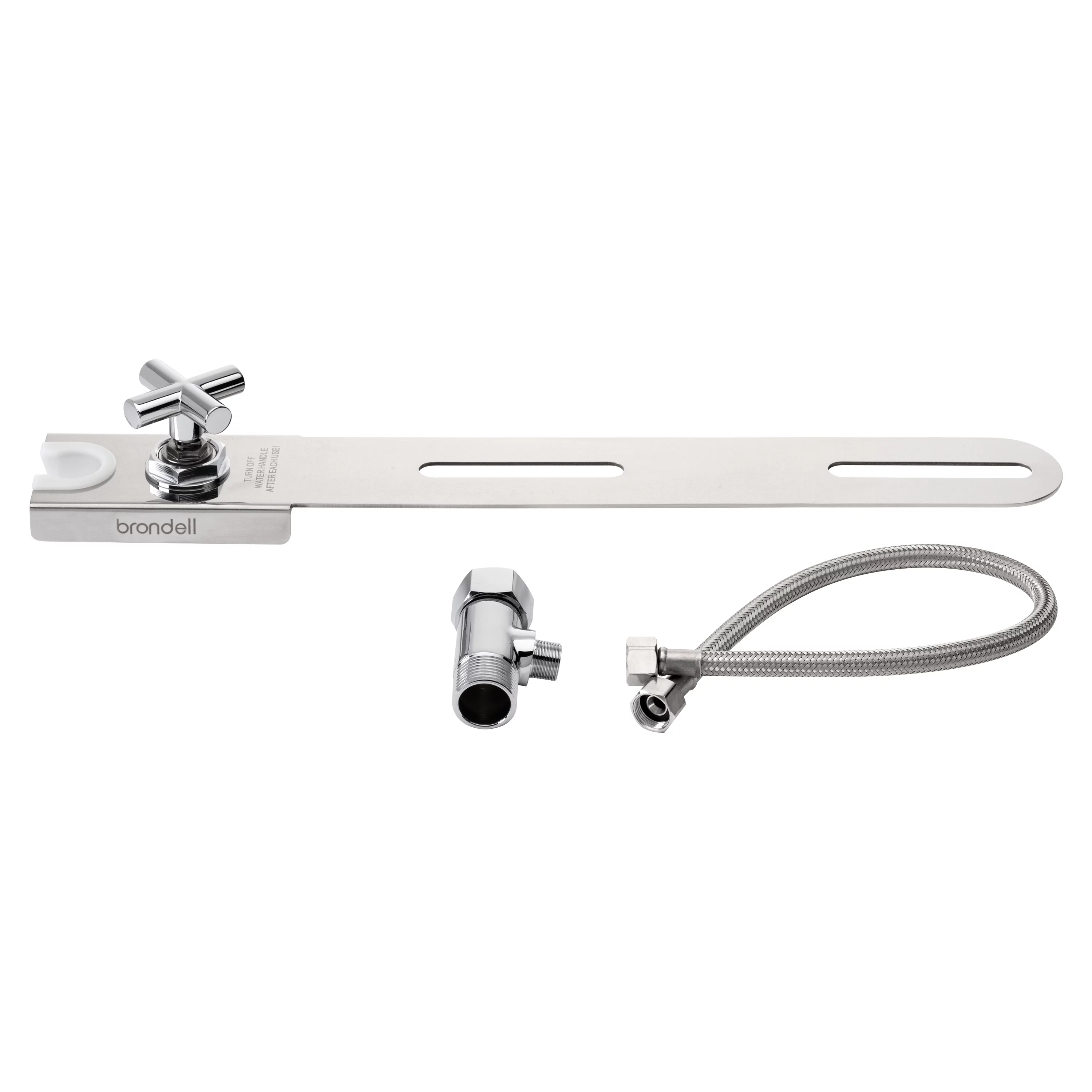 Brondell Hand-Held Bidet Holster with Integrated Shut Off in Silver