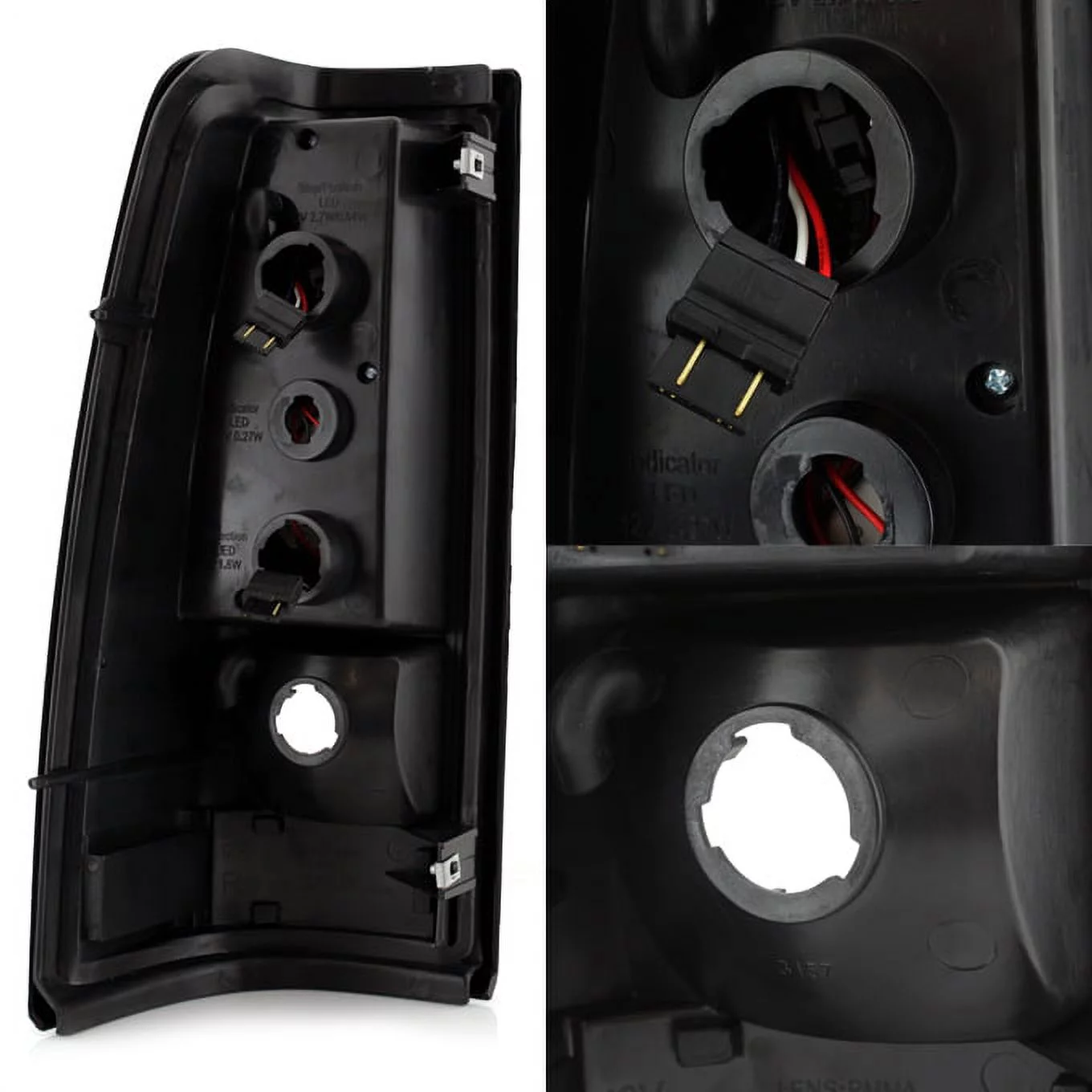 AKKON - For 99-06 GMC Sierra / 99-02 Chevy Silverado Pick Up Truck Black Bezel LED Tube Tail Brake Lights Lamp