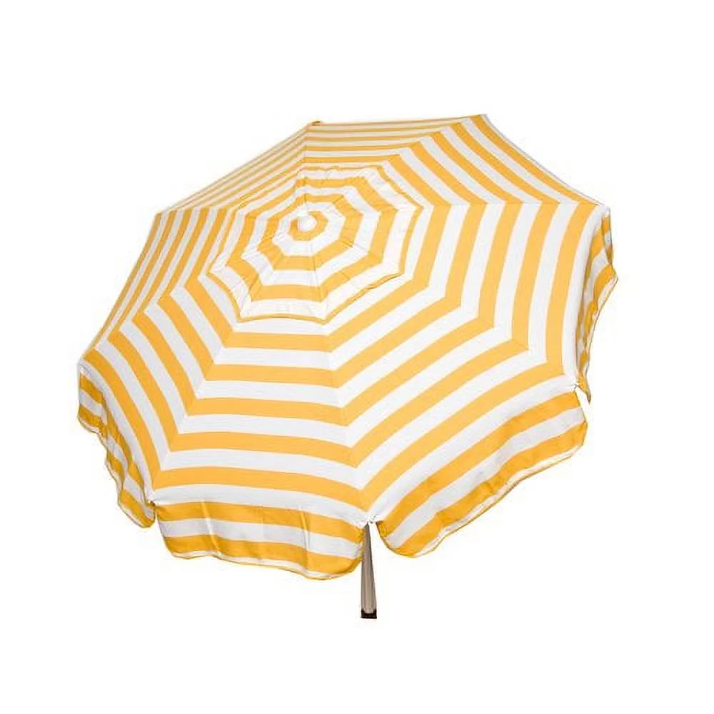 DestinationGear Italian 6' Umbrella Acrylic Stripes Red, Orange and Yellow Beach Pole