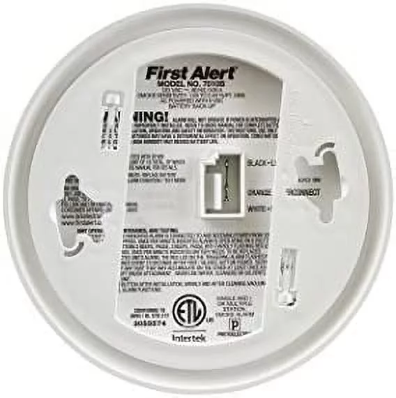 First Alert BRK 7010B Hardwired Smoke Detector with Photoelectric Sensor and Battery Backup, White