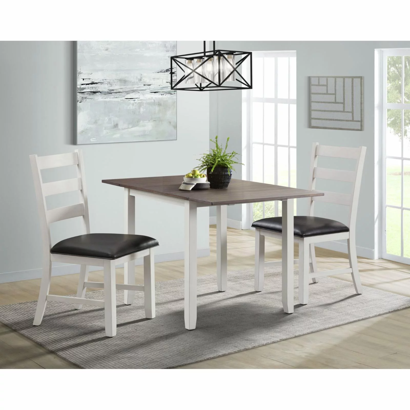 Picket House Furnishings Tuttle 3PC Drop Leaf Dining Set in Black