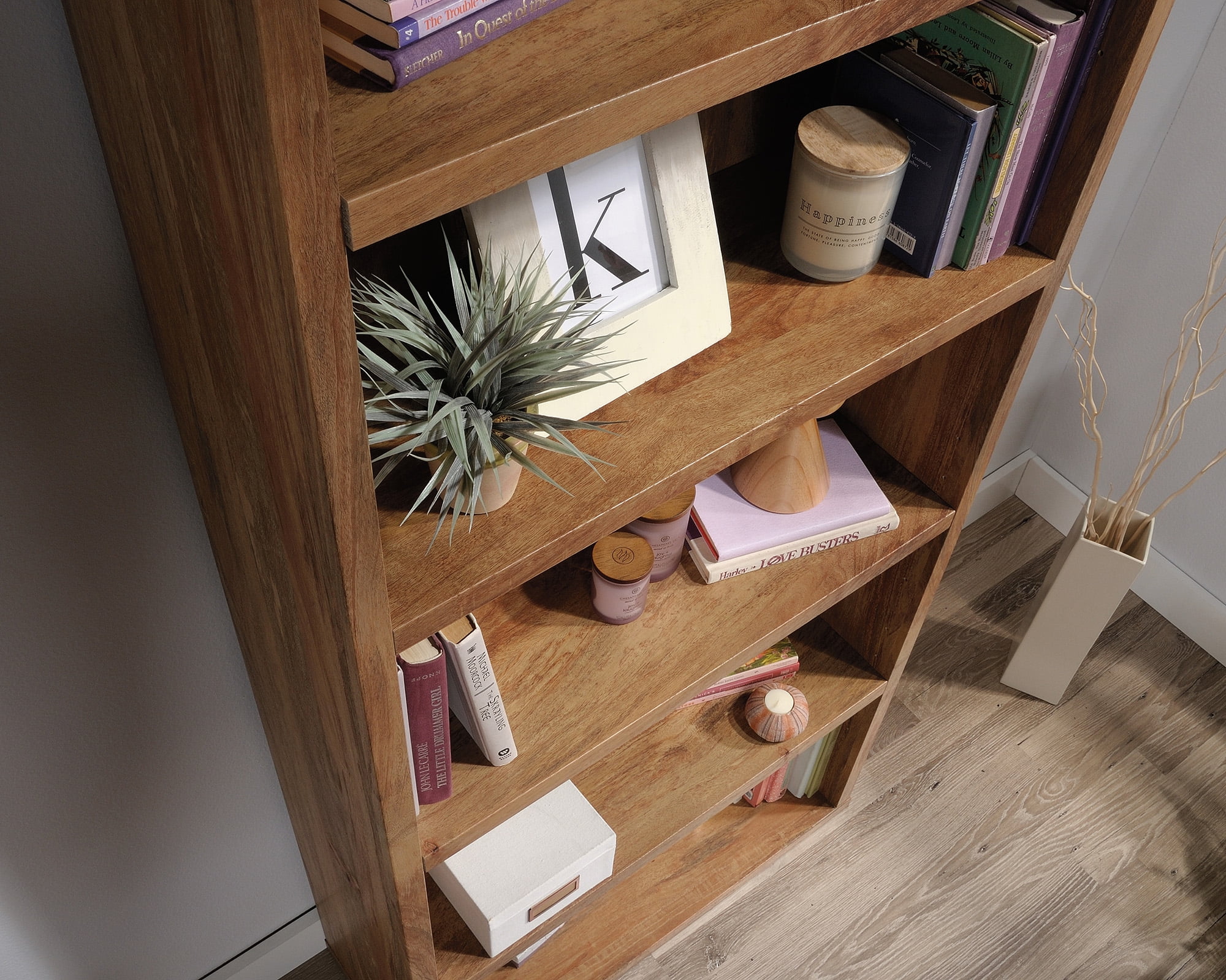 Sauder Select 5-Shelf Wood Bookcase in Sindoori Mango