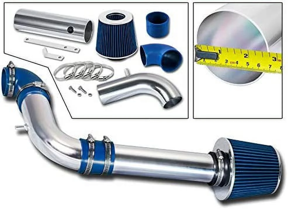 Rtunes Racing Cold Air Intake Kit + Filter Combo BLUE Compatible For 97-03 Chevy S10 / Sonoma 2.2L / 97-00 Isuzu Hombre