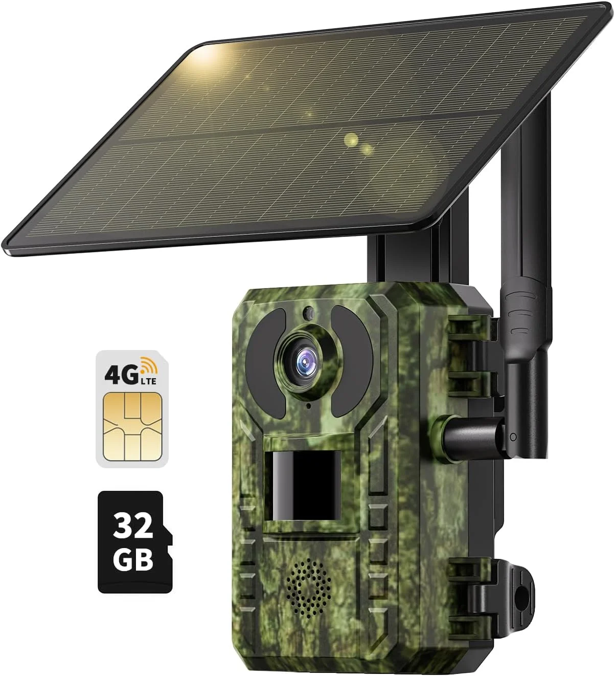 HAOFEI Cellular Trail Camera 3rd Gen 4G LTE Include SD&SIM Card, Solar Game Camera Wireless 2.7k Live Feed & 14MP Photos, Night Vision, Motion Detection, 120°Wide Angle, IP66 Waterproof