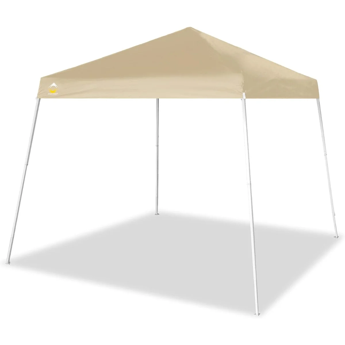 Crown Shades Instant Telescoping Slant Leg Outdoor Instant Pop-Up Portable Waterproof Shade Folding Canopy with Carry Bag, Beige