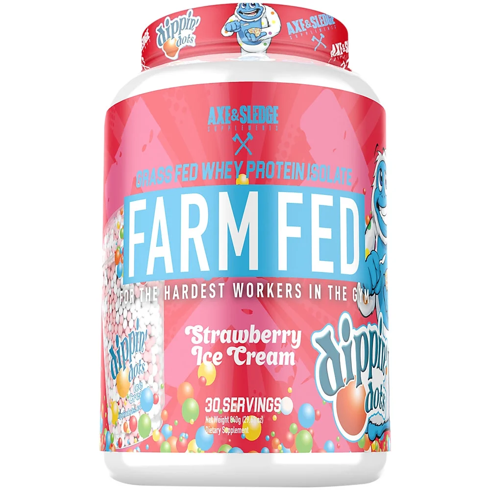 Grass Fed Whey Protein Isolate - DIPPIN' DOTS Strawberry Ice Cream (29.63 Oz. / 30 Servings)