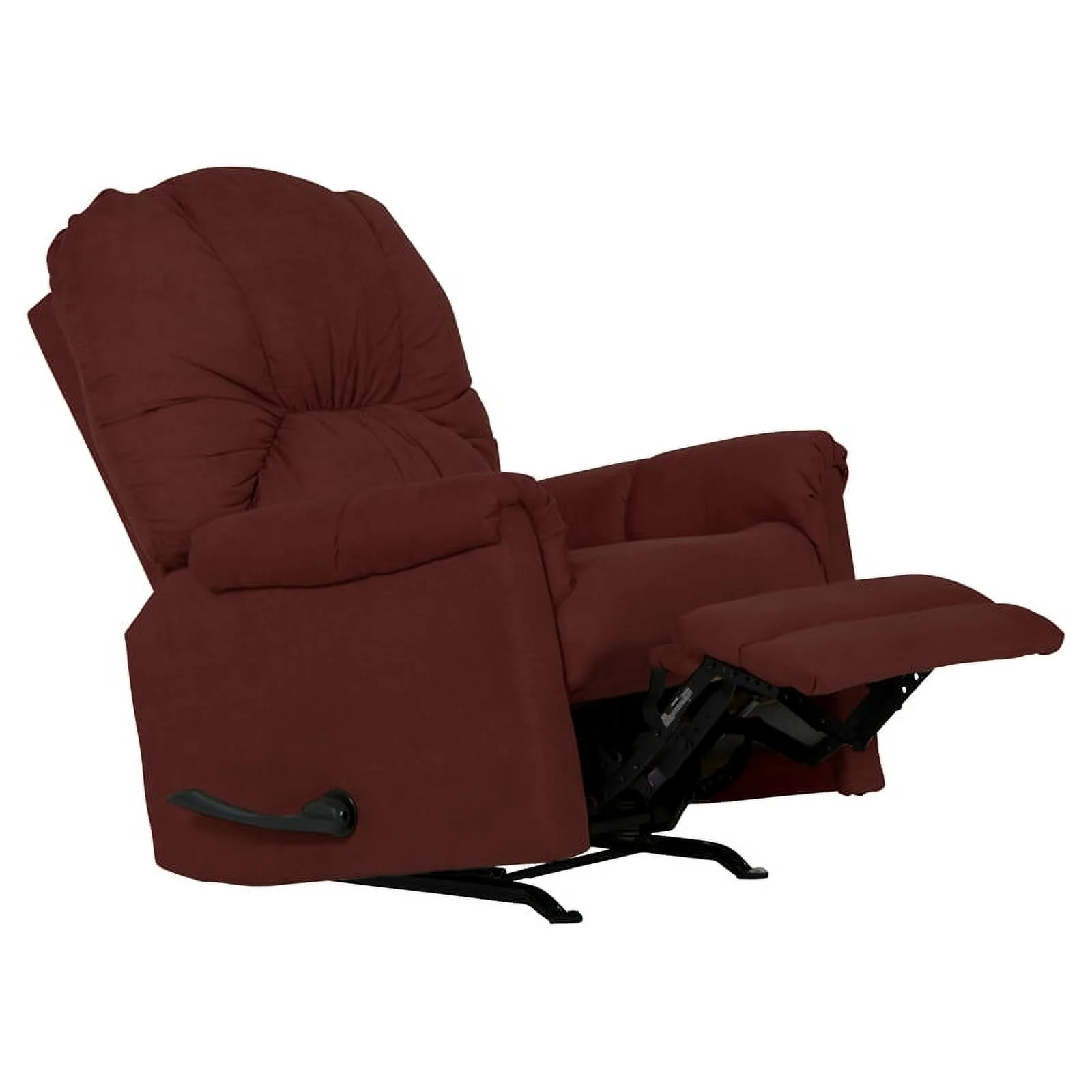 Bowery Hill Rocker Recliner in Sangria Red Polyester Microfiber Fabric