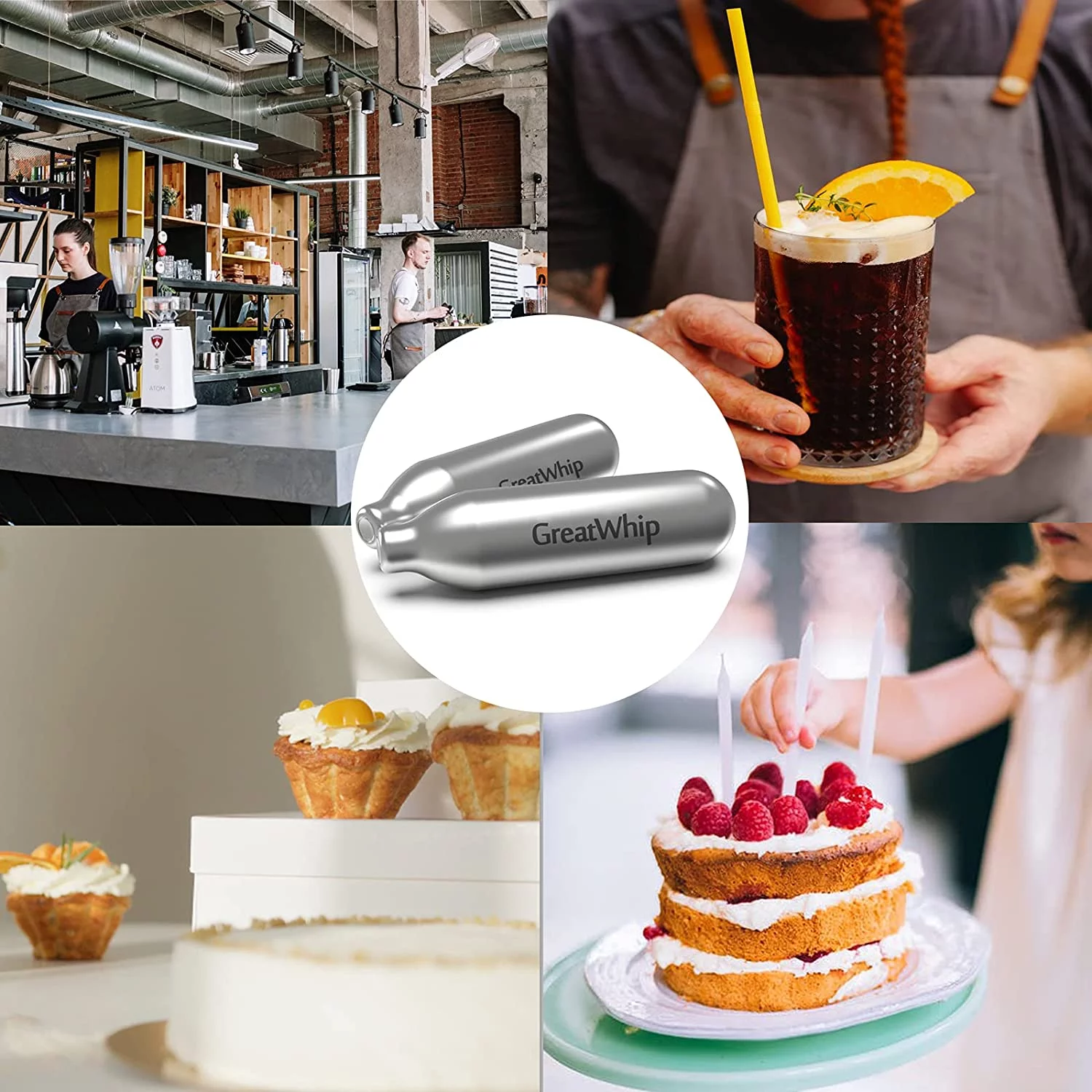 GreatWhip Whipped Cream Charger 300 Count N2O Nitrous Cartridges 8 garm Nitrous Oxide Chargers