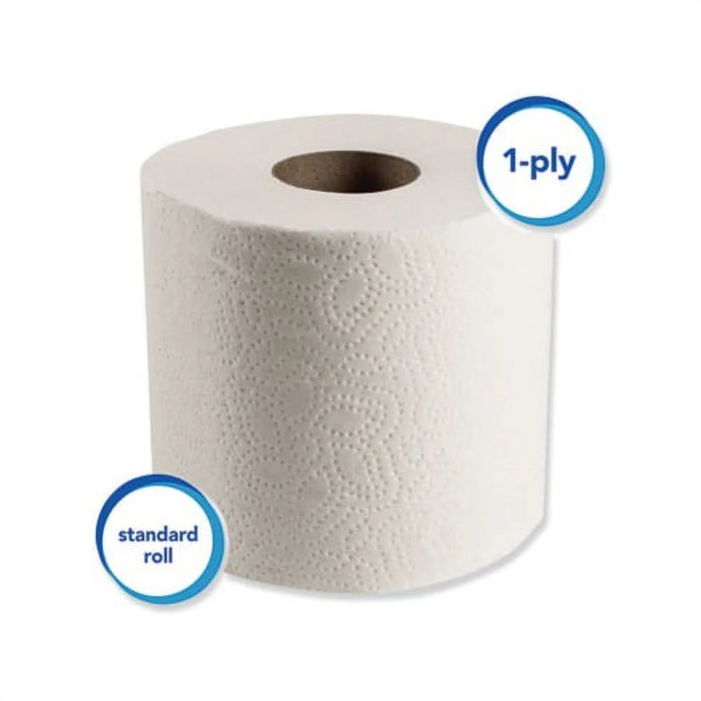 Scott Containers, Essential Standard Roll Bathroom Tissue Septic Safe, 1-Ply, White, 1210 Sheets/Roll, 80 Rolls/Carton, Tissue Paper