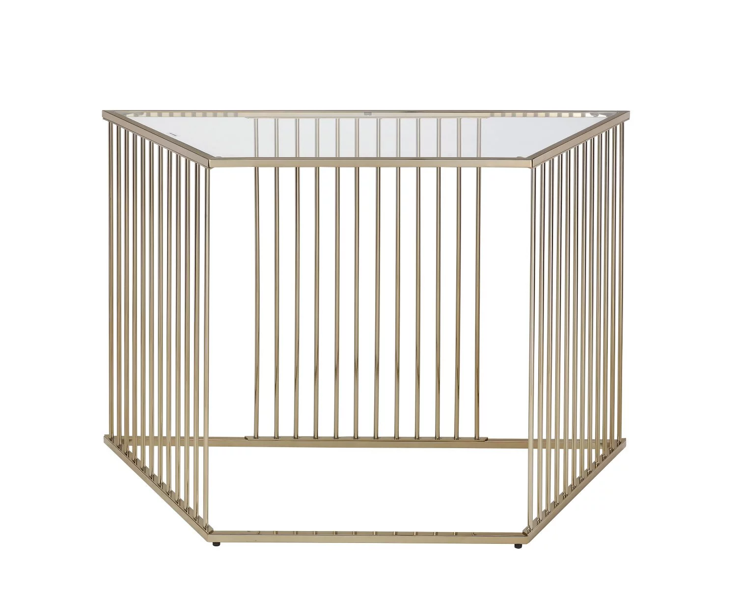 ACME Oaklie Sofa Table in Champagne & Clear Glass 81244