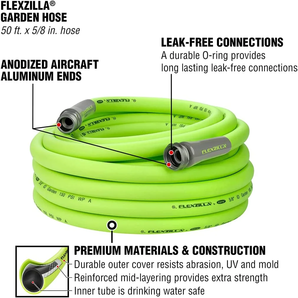 Flexzilla® Garden Hose, Hybrid Polymer, 5/8