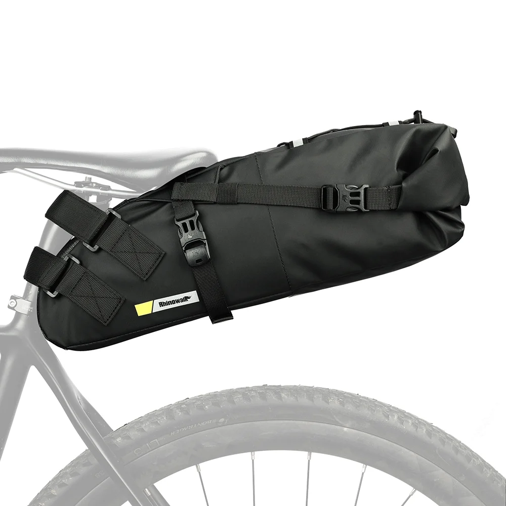 Rhinowalk Bike Bag, Waterproof Saddle Tube Bag, Large Capacity Cycle Storage, Quick Release Bike Accessories, for Under Seats