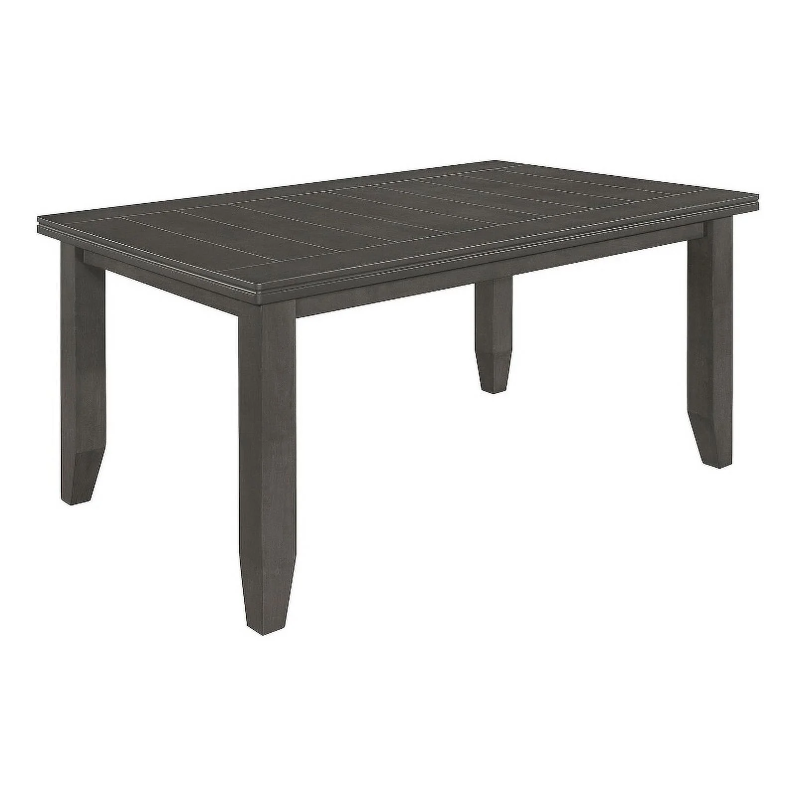 Pemberly Row Transitional Wood Rectangular Plank Top Dining Table Dark Gray