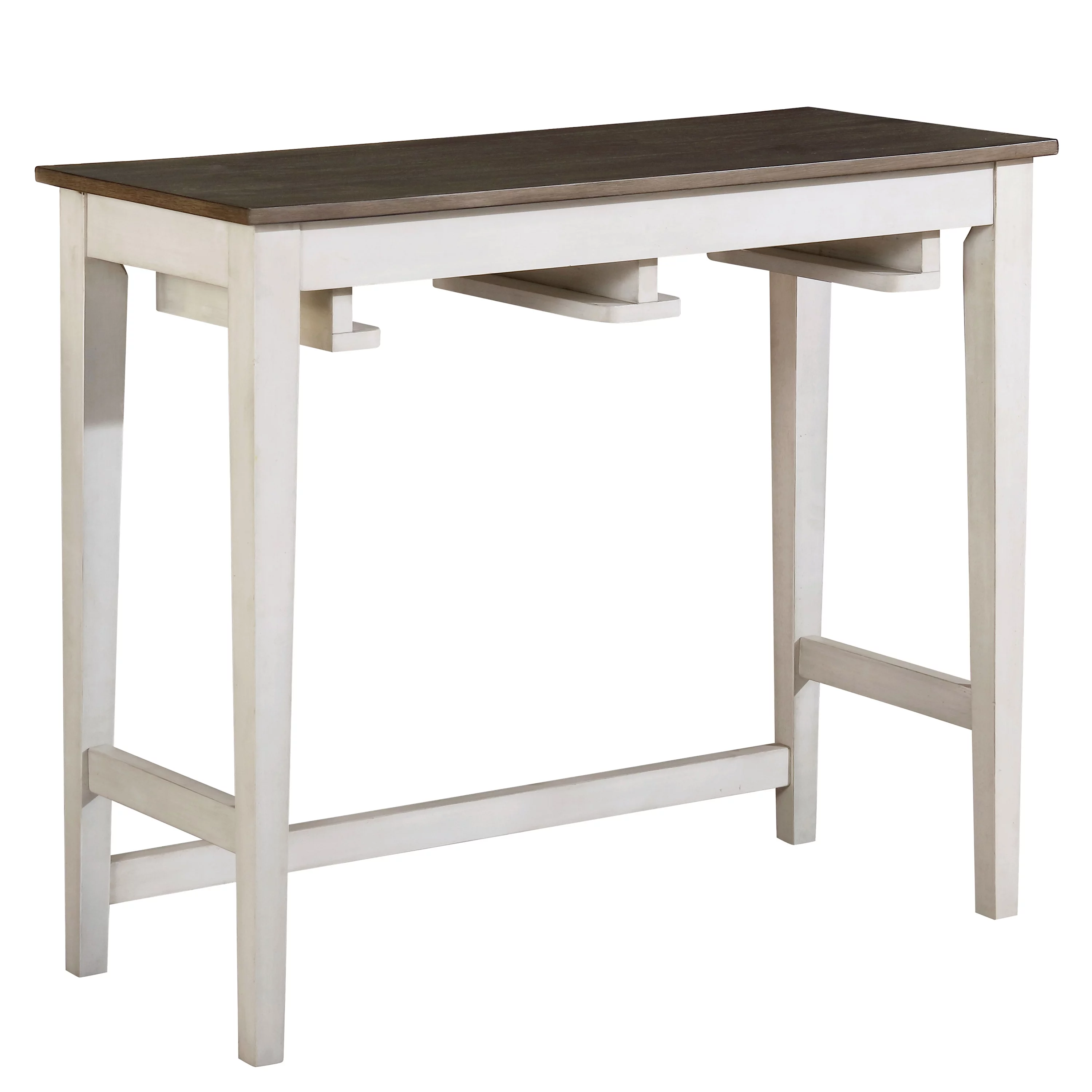 Furniture of America Tryst 3-Piece Wood Bar Table Set, White and Gray