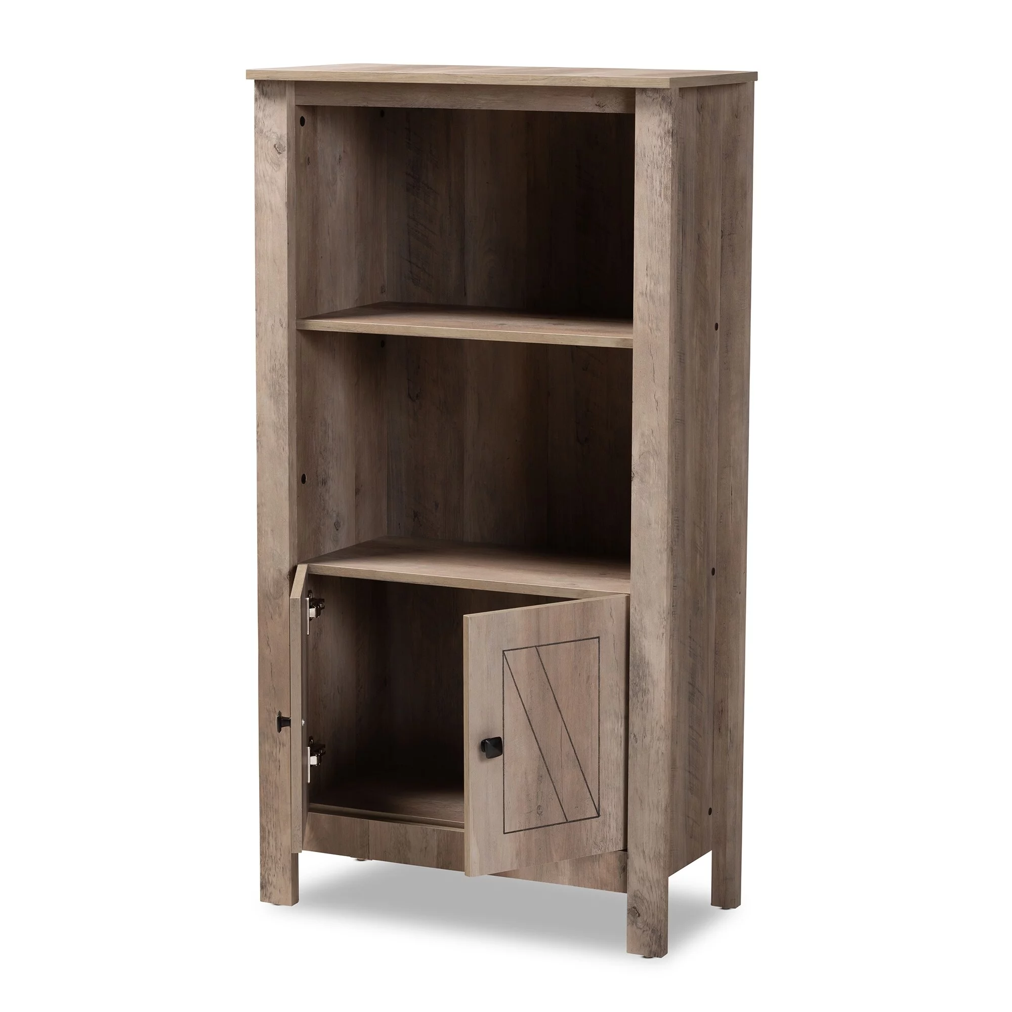 Baxton Studio Derek Transitional Natural Oak Finished Wood 3-Tier Bookcase