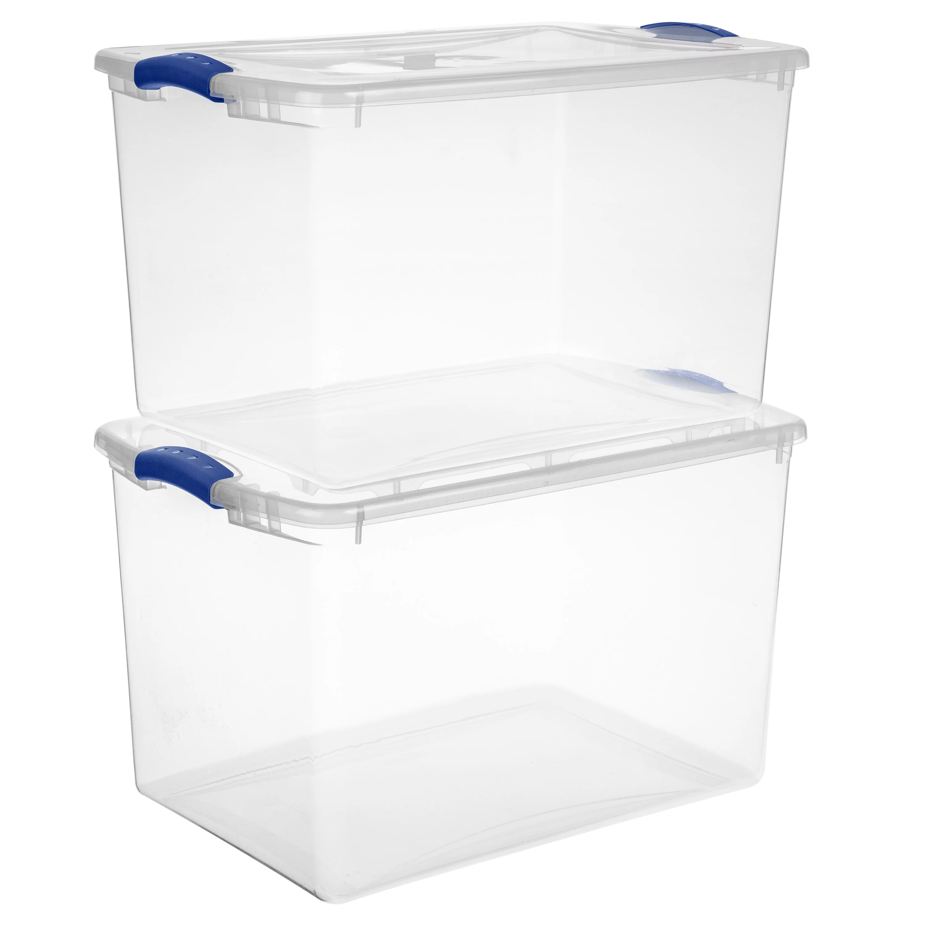 (2 pack) Sterilite 66 Quart. Latch Box Plastic, Stadium Blue, Set of 6