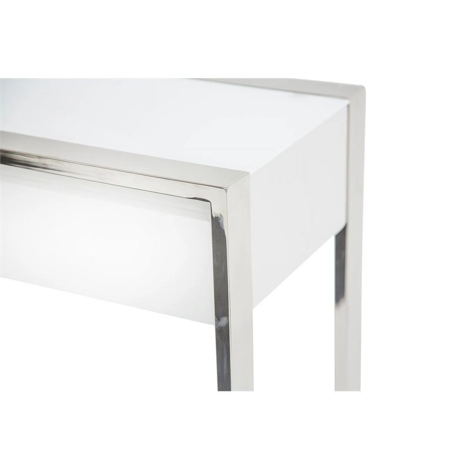 Maklaine Modern Engineered Wood Console Table in Glossy White