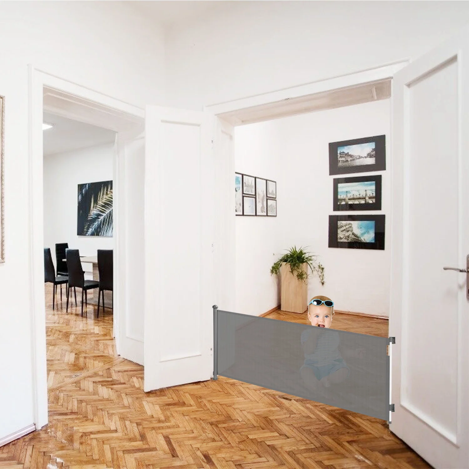 Retractable Baby Gate Extra Wide iMounTEK Baby Security Gate 118in  Stair Blocker Gate for Toddlers with Punch Kit Punch-free Kit Mesh Baby  Safe Gate for Doorway Hallway Stairs Indoor Outdoor Grey