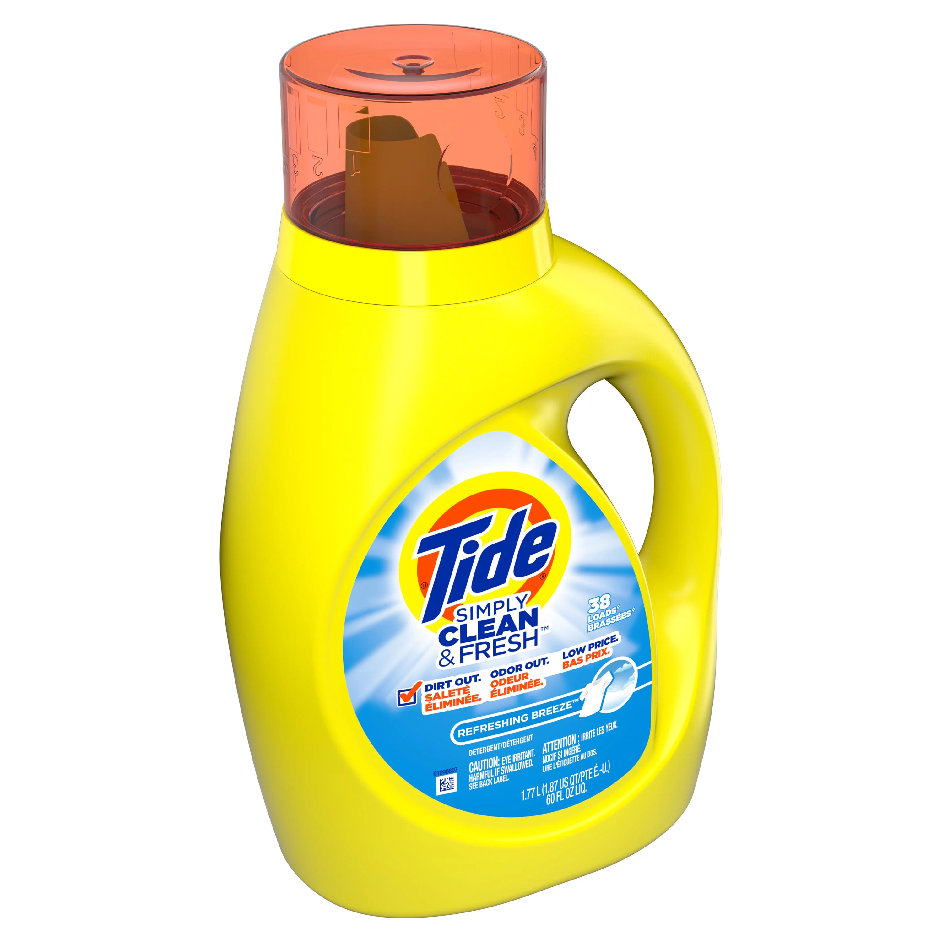Tide Simply Clean & Fresh Liquid Laundry Detergent, Refreshing Breeze, 38 Loads 60 fl oz