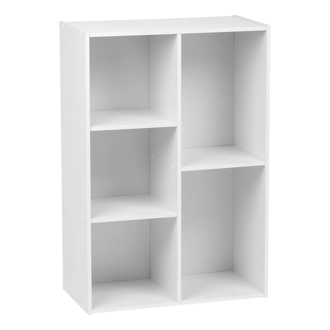 IRIS USA 5-Compartment Wood Organizer Bookcase Storage Shelf, White