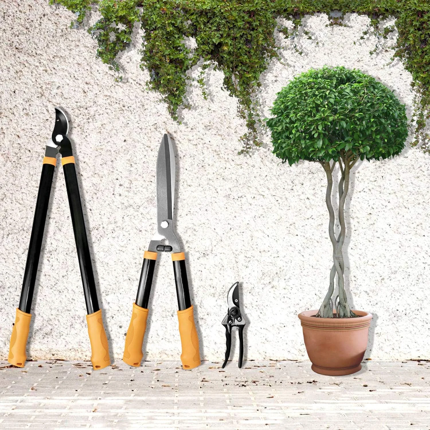 Sunrise Garden Tree Tools Set 3 Piece Garden Kit With Lopper, Hedge Shears And Pruner Shears, Tree & Shrub Care Kit