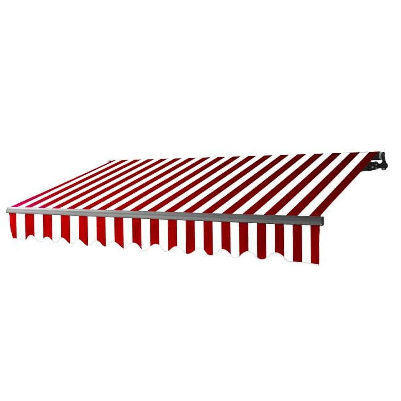 20 x 10 ft. Motorized Retractable Home Patio Canopy Awning, Red & White