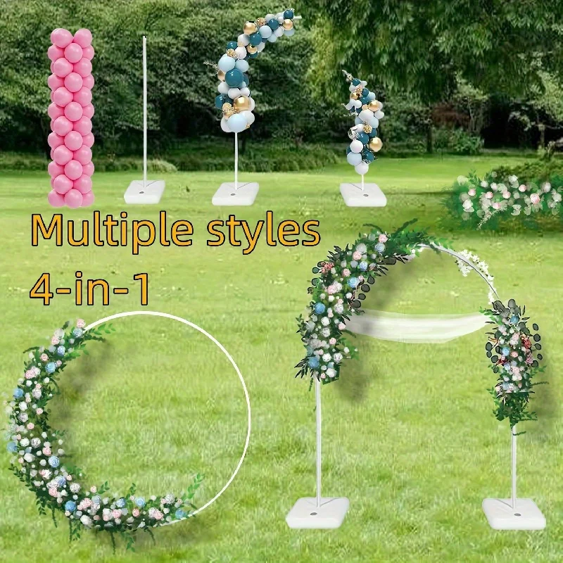 ACMDL   Set  Multifunctional 4-in-1 And 2-in-1 Square Arch  Wedding Arch Stand  Backdrop Stand  Garden  Indoor And Outdoor Party Decoration Halloween Gifts  Balloon Ring Suitable For Wedd