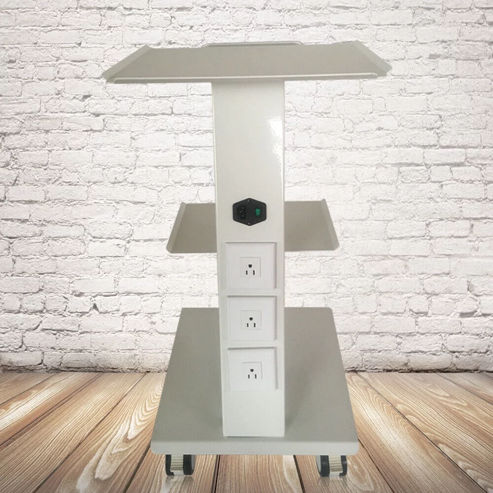 Three Layers Dental Mobile Trolley Medical Cart Salon Equipment & Foot Brakes