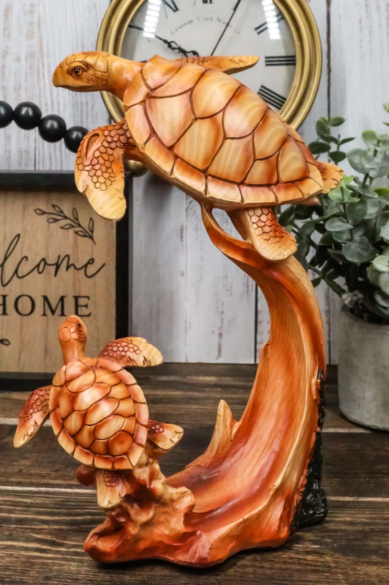 Ebros Mother and Baby Sea Turtle Decor Statue 9