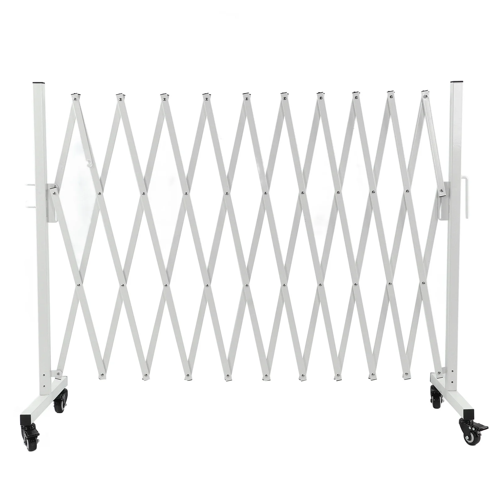 Goldmeet Metal Expandable Barricade Gate Folding Mobile Safety Barrier Driveway Security Flexible Retractable Fence 130in