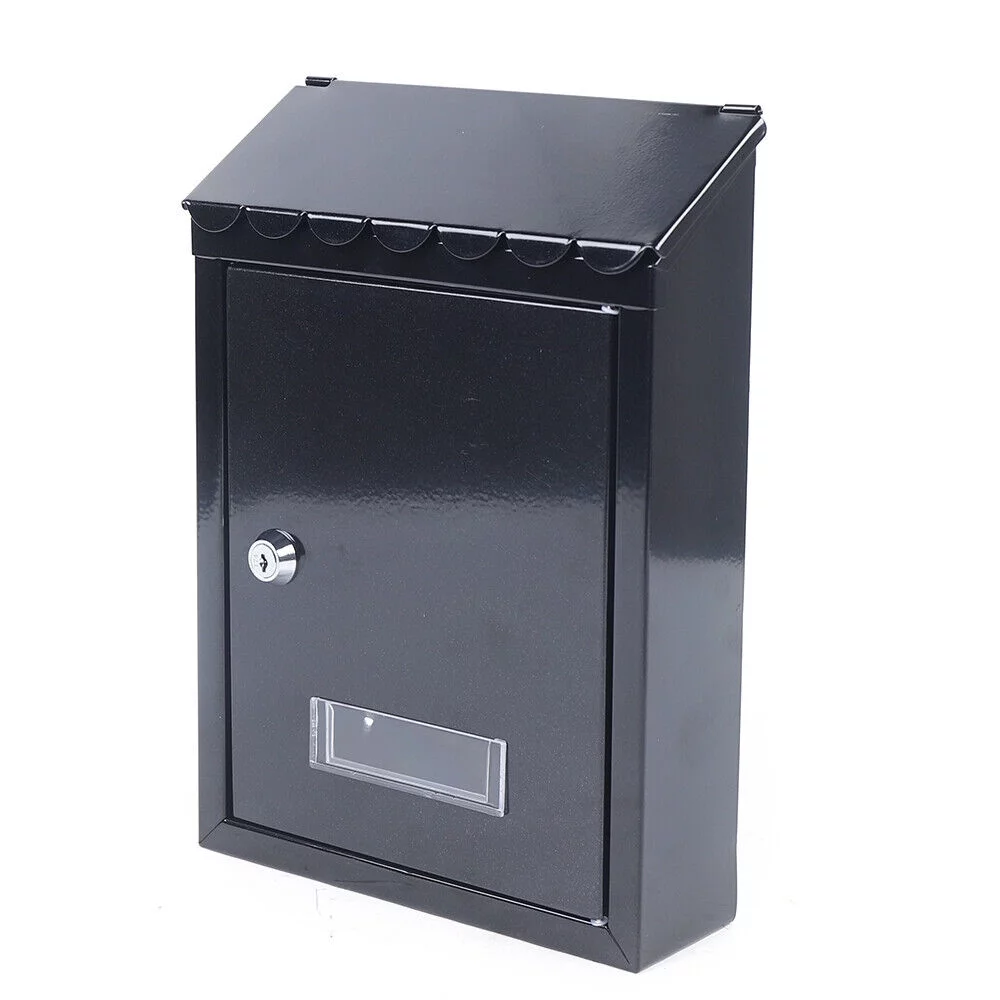 Wall Mount Mailbox with 2 Keys Large Drop Box Perspective Hole Design Waterproof