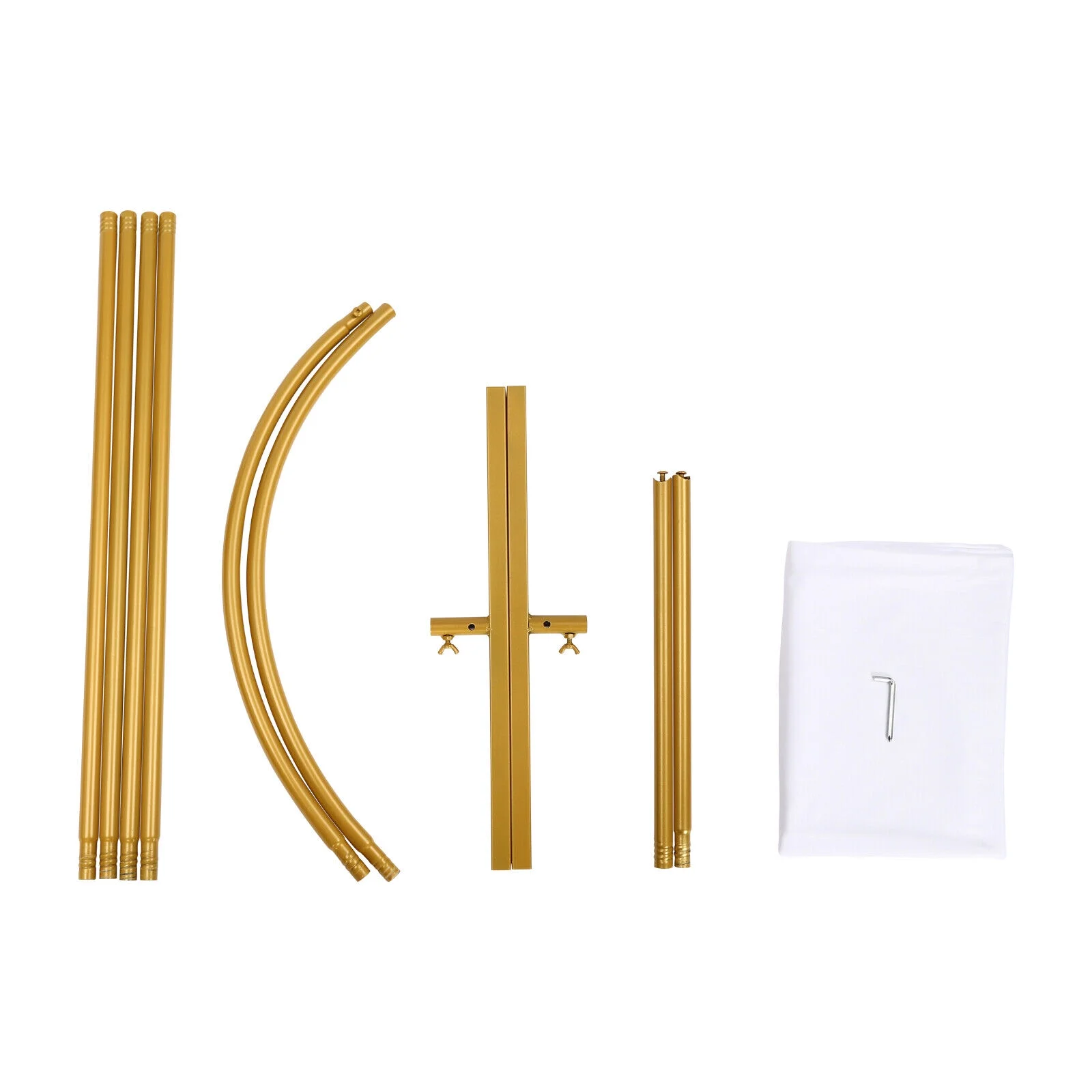 Wedding Arch Backdrop Stand 6ft Gold White Metal Arch Backdrop Stand 180*80 cm