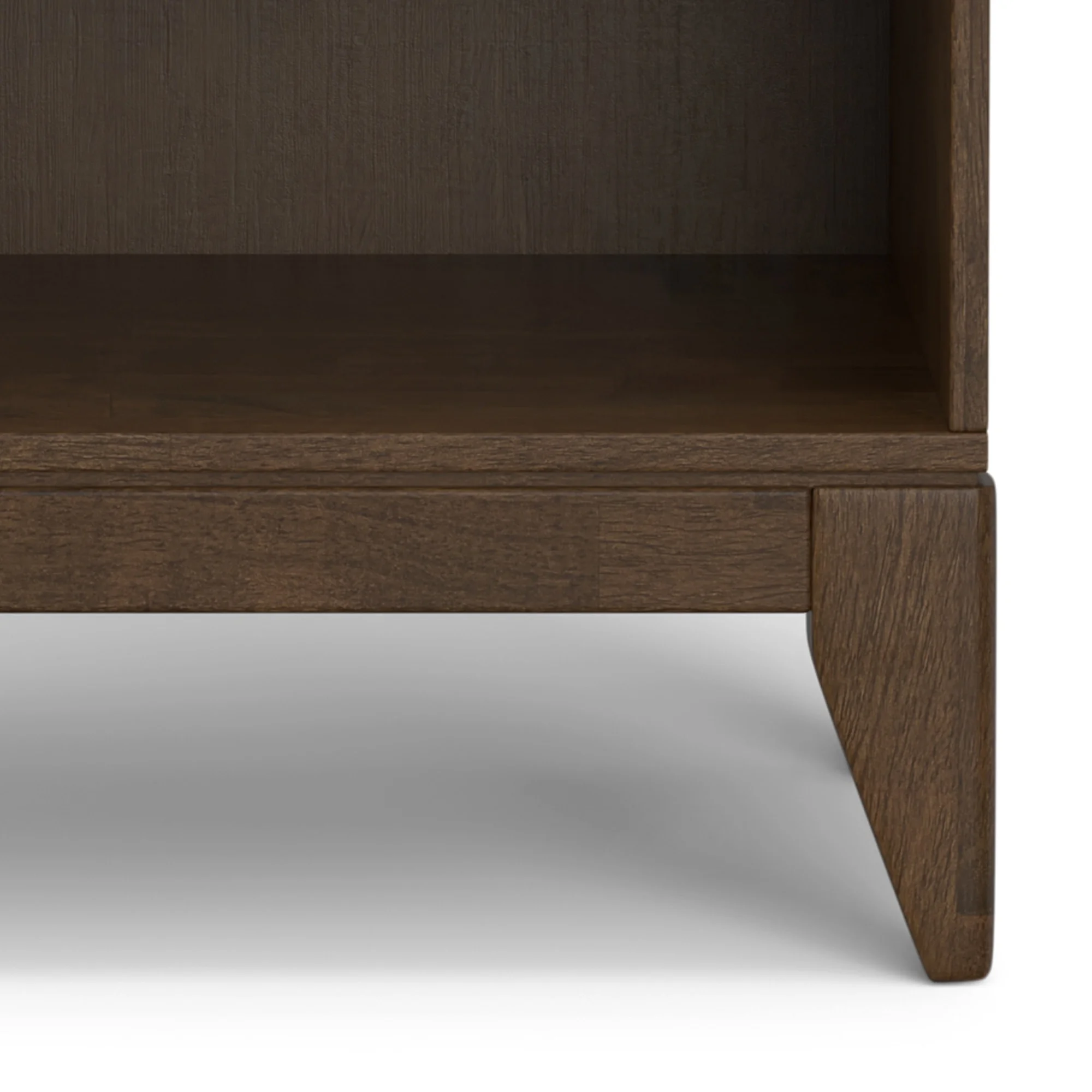 Simpli home Harper SOLID HARDWOOD 66 inch x 24 inch Mid Century Modern 5 Shelf Bookcase in Walnut Brown