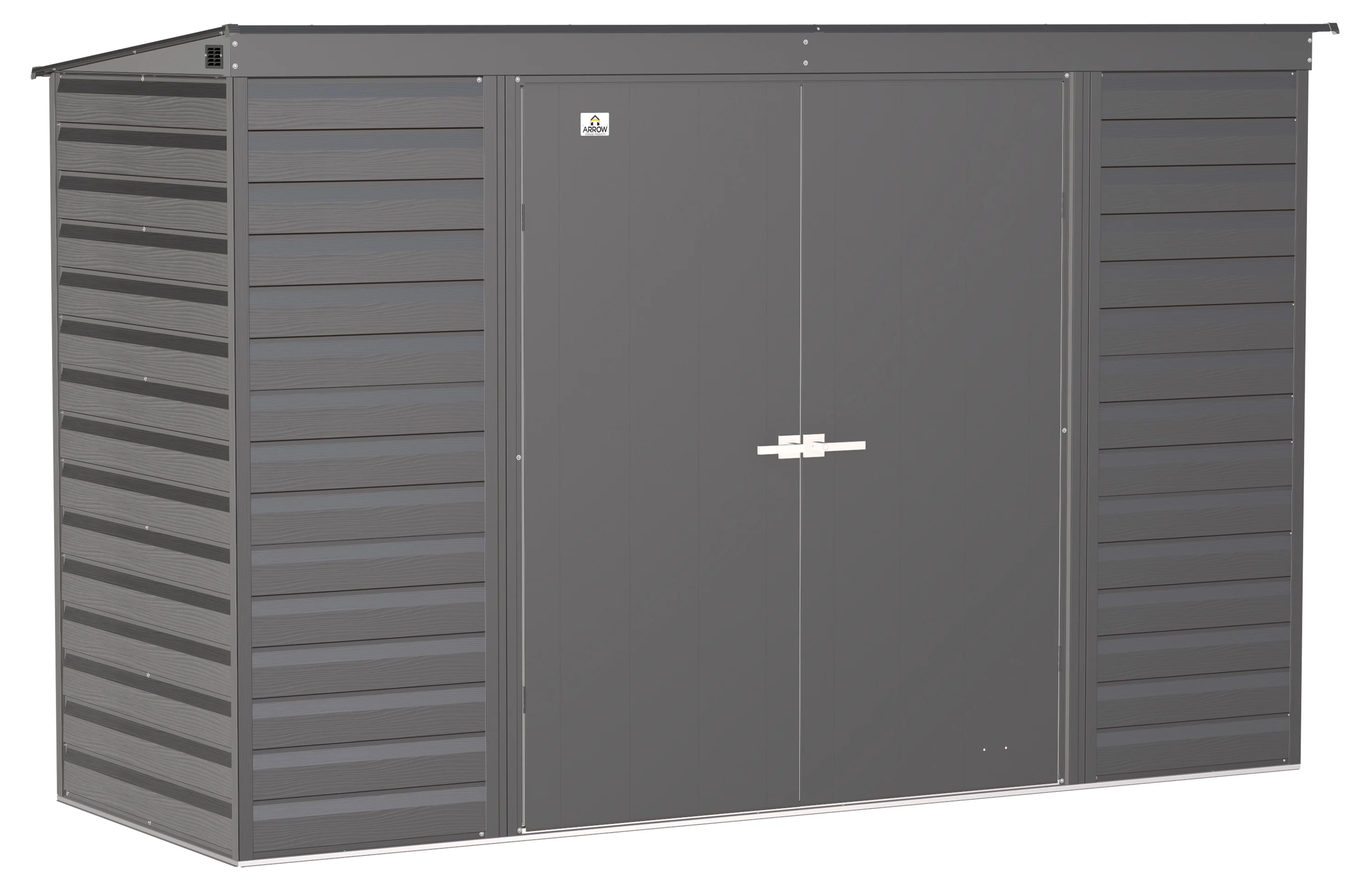 Arrow Select Steel Storage Shed, 10x4, Charcoal