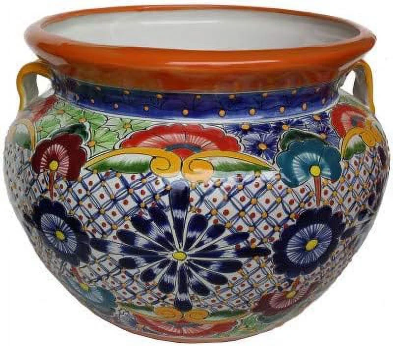 Small-Sized Cherato Mexican Colors Talavera Ceramic Garden