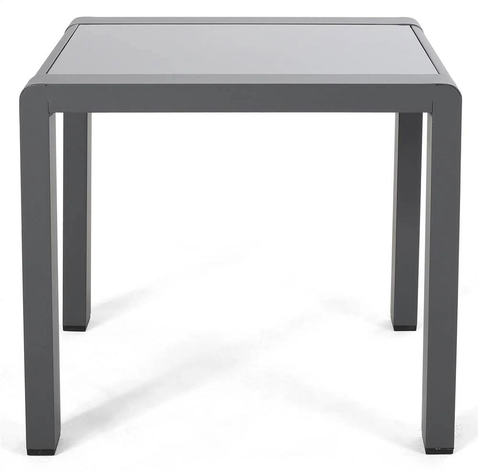 Christopher Knight Home Cape Coral Outdoor Aluminum and Tempered Glass Side Table by  Gray Finish, Matte Gray