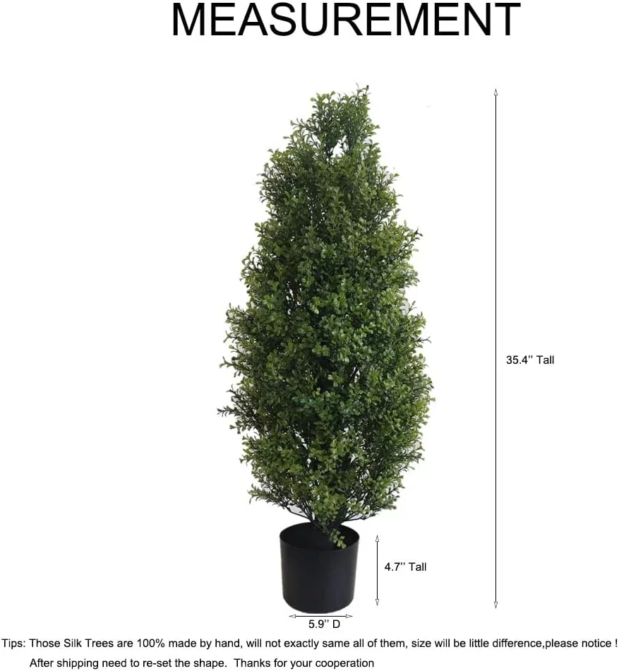 3' Outside Cedar Cypress Artificial Potted Plant 2Pack
