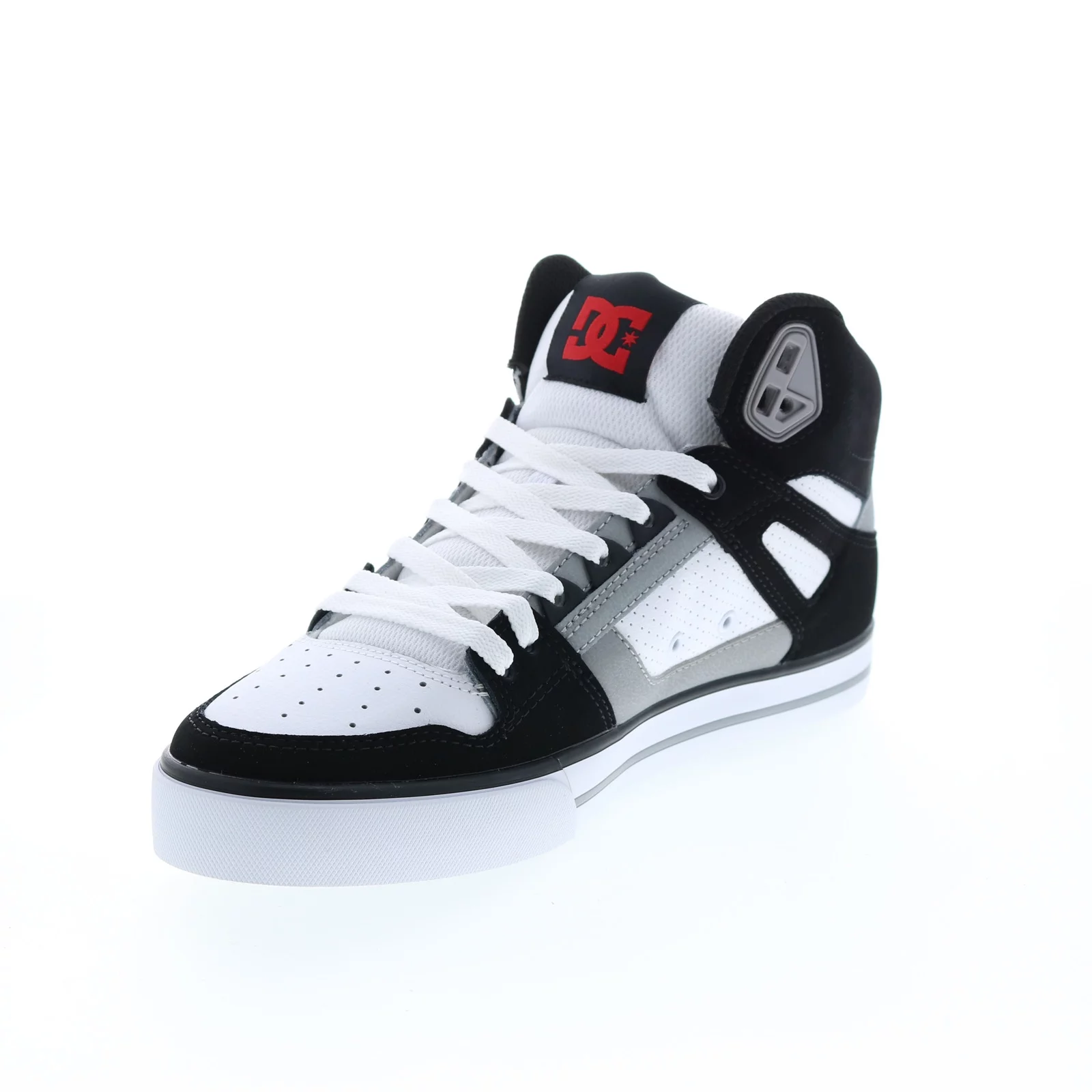 DC Men's Pure High-Top Shoes - Black/White/Red - 12