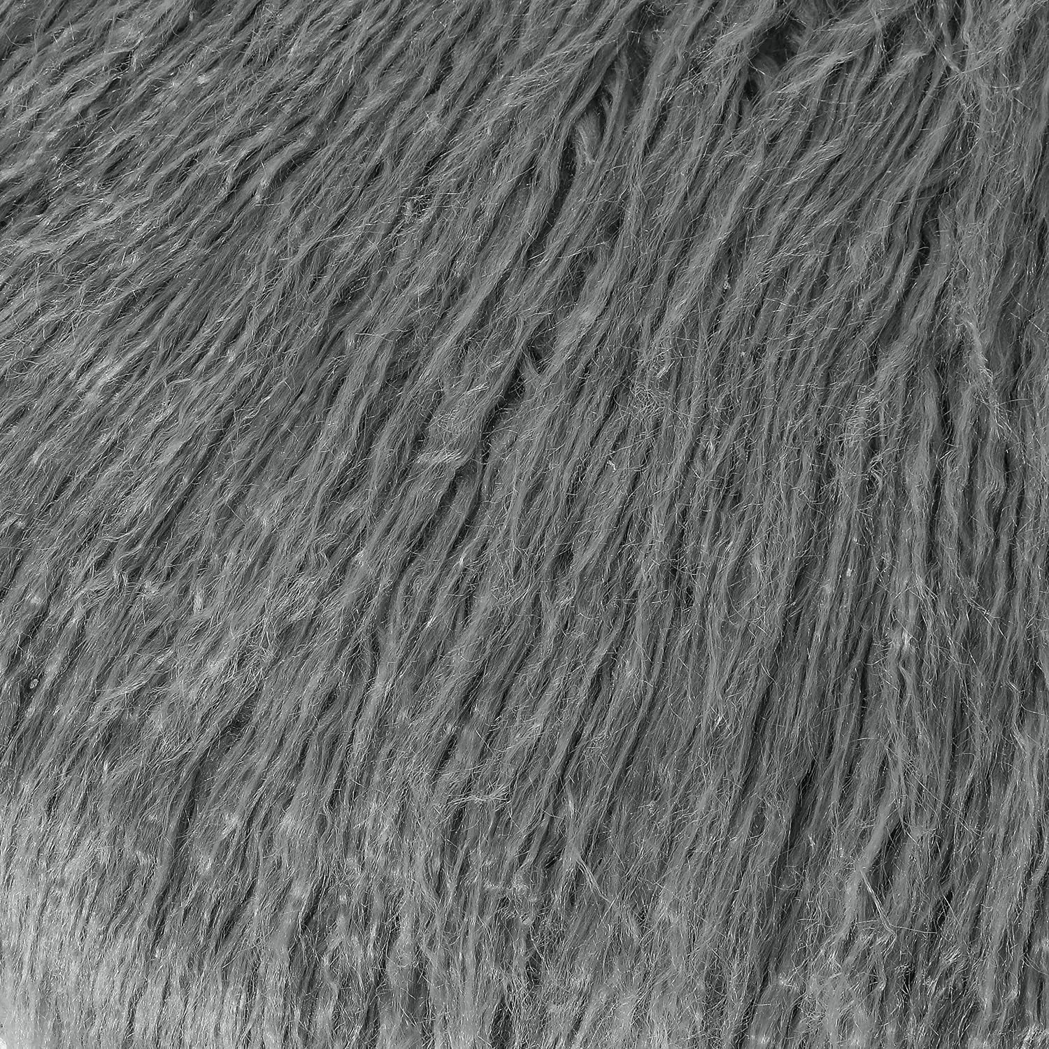 Round Gray Faux Fur Vanity Stool With Gold Legs - Vanity Chair - Soft Compact Padded Seat - Bedroom And Chair - Metal - Fluffy Makeup Seat